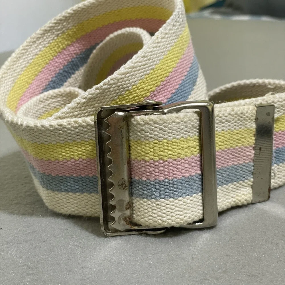 Vintage Belt 100% Cotton Metal Buckle Gait Mobility Unisex 48